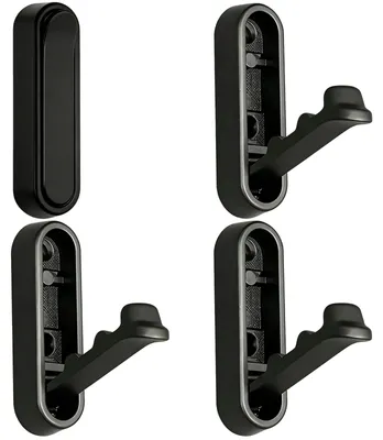 Klappbare Wandhaken 4er-Set, schwarz, 90° einklappbar
