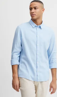 Image de !Solid SDEnea Allan - Surchemise pour homme, chemise décontractée, chemise à porter par-dessus, veste chemise, couleur unie, en lin et viscose de haute qualité