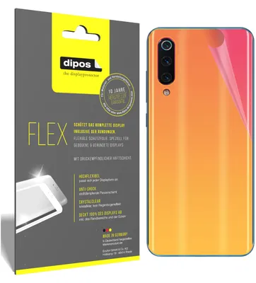 Produktbild von 3x Xiaomi Mi 9 SE Rückseite Schutzfolie Folie, 100% Displayabdeckung, dipos Flex