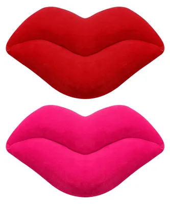 Produktbild von Omgoods – Lippenkissen – Plüschkissen – Weich und bequem – Rosa – Dekoration für Wohnzimmer und Schlafzimmer – Valentinstagsgeschenk – Geeignet für...