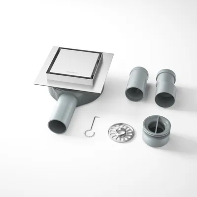 Productafbeelding van RVS Douche Sifon 10 cm vierkant met 360° Afvoer