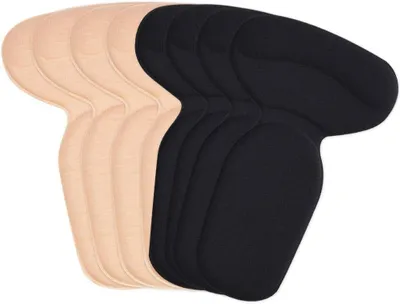 Produktbild von Fersenpolster, 8 Paar Fersenpolster Schuheinlagen, Gedächtnisschaum Selbstklebend Fersenschutz, Komfortabel und Rutschfest Fersenkissen für Herren Damen (Schwarz, Beige)