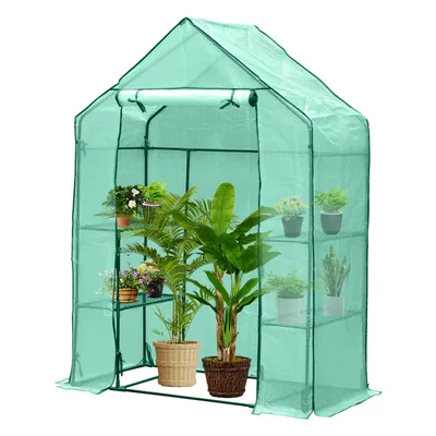 Image de Serre en film plastique pour tomates 143x73x195 cm Serre,Vert réutilisable