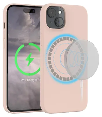 Produktbild von EAZY CASE Silikon MagSafe Handyhülle kompatibel mit Apple iPhone 15 Plus Hülle mit Kameraschutz, Silikonhülle, Schutzhülle Rosa