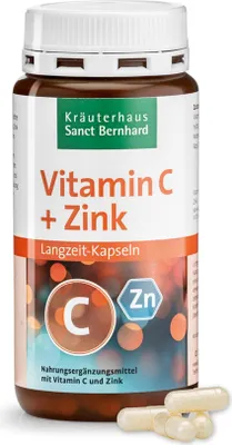 Produktbild von Sanct Bernhard Vitamin C + Zink Langzeitkapseln - 180 Kapseln