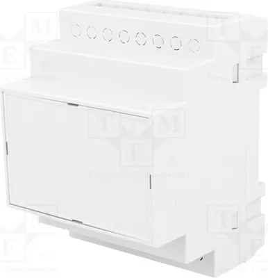 Image de 1 x Boîtier : pour rail DIN. Dimensions : Y : 90 mm, Z : 65 mm, X : 70 mm. Couleur : gris. Référence : Z108J, classe V0. Boîtier pour appareils électroniques