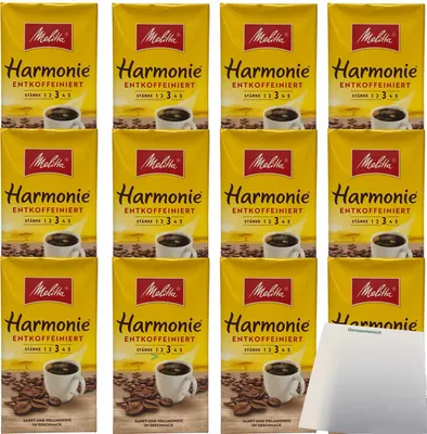 Produktbild von Melitta Harmonie Mild Stärke 2 Gemahlener Röstkaffee 12er Pack (12x500g Packung) + usy Block