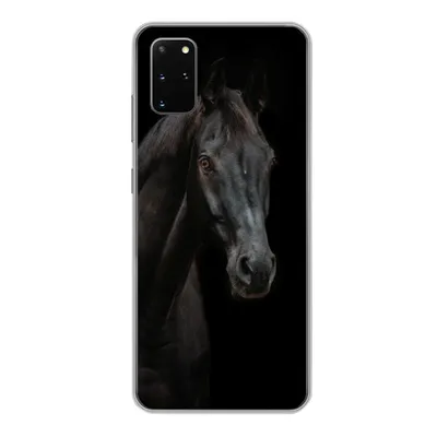 Produktbild von MuchoWow® Handyhülle Schutzhülle Hülle für Samsung Galaxy S20 Plus Pferd - Nutztier - Schwarz Silikon Softcase Handy Hülle - Hartschale