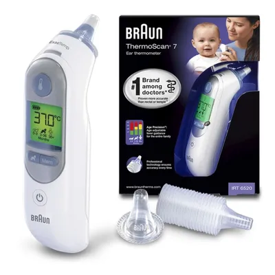 Zdjęcie produktu dla Termometr Douszny BRAUN IRT6520WE THERMOSCAN 7 +21 kapturków