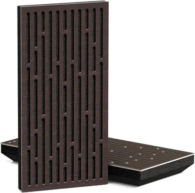 Obrázok produktu pre Balenie 4 kusov – Tenký, zvukovoizolačný akustický panel K1 s difúznou vlastnosťou | 50x25 cm | Reflexia | Hrúbka – Farba: [33 mm | Wenge]