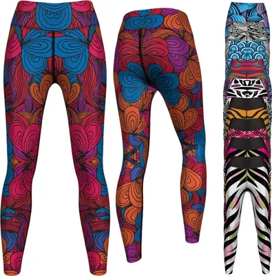 Produktbild von Leggings Sehr dehnbar Fitness Sport Yoga Gymnastik Training Tanzen Freizeit , Größe:34/XS, Leggings Models:GYM-8070 Rot Blau
