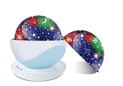 Produktbild von Projektor Nachtlicht für Kinder – Sternenhimmel Lampe mit 360° Drehung, 8 Farbmodi, austauschbaren Folien, Unicorn & Dino, Schlafzimmer Deko