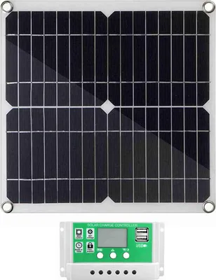 Obrázek produktu pro 20 Watt 12 V solární panelová sada Monokrystalický solární panel + 20A PWM regulátor nabíjení + svorky baterie 22% s vysokou účinností pro RV lodě přívěs Off-Grid systém