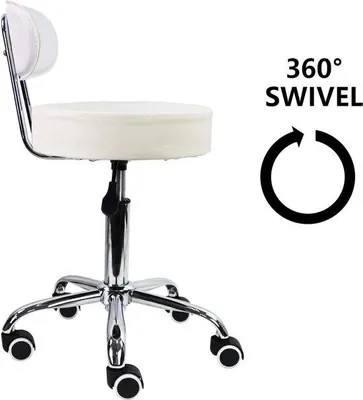 Produktbild von Famanu Rollhocker mit Fußstütze - Höhenverstellbar, Drehbar, Ergonomisch