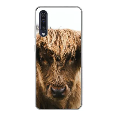 Produktbild von MuchoWow® Handyhülle Schutzhülle Hülle für Samsung Galaxy A30s Schottischer Highlander - Kuh - Gras - Tiere - Natur Silikon Softcase Handy Hülle - Karteninhaber
