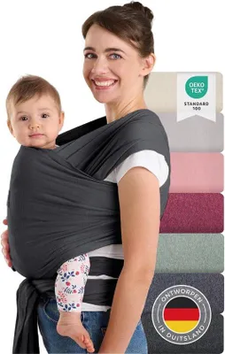 Produktbild von Famanu Tragetuch für Neugeborene und Babys bis 15 kg - 100% Baumwolle