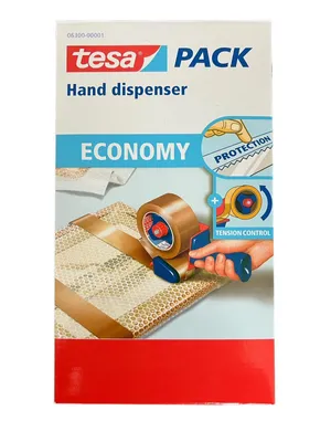 Produktbild von Tesa Economy Handabroller Braun, Paketbandabroller, Abroller für Paketbänder