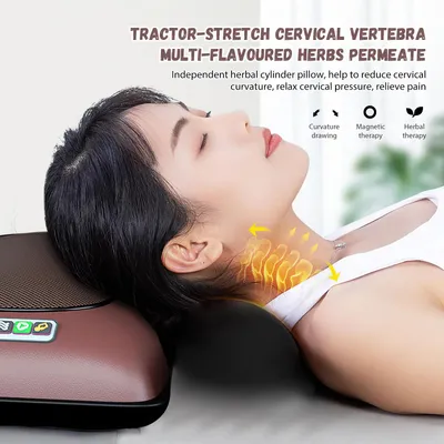 Produktbild von Ganzkörper-Massagematte - Shiatsu-Nackenmassagegerät - Rücken- und Taillenstütze - Vibrationsmassage - Wärmefunktion - EU-Stecker
