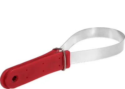Produktbild von Edelstahl Pferdeschweißscraper, effektives Werkzeug zum Entfernen von Schweiß, pflegeleichte Grooming-Hilfe mit komfortablem Griff, ideal für Pferde