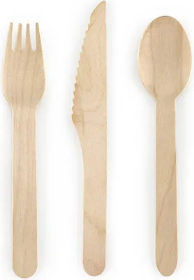 Produktbild von 18 Holzbesteck Set 16 cm - Einheitsgröße
