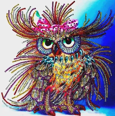 Produktbild von Verrückte Eule Diamantstickerei 30x30 cm
