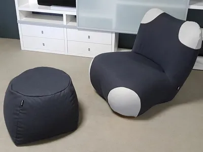 Produktbild von Sessel mit Hocker Pandabär ROLF BENZ freistil 171 schwarzgrau