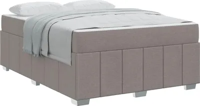 Image de vidaXL Cadre de lit en tissu, couleur taupe, 160 x 200 cm