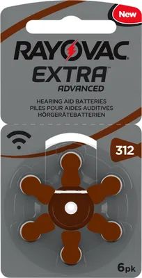 Produktbild von Rayovac V312, Einwegbatterie, Zink-Luft, 6 Stück(e), Hörgerät, Braun