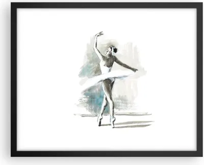 Produktbild von Gerahmtes Poster - Schwarzer Rahmen - Ballerina Tanz Frau - 50x40 cm - Wand Bild - Wanddeko - Wandbilder - Kunstposter - Wandposter - Bilderrahmen - Bilder - Kunstdruck - P2BAA50x40-4953