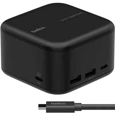 Produktbild von Belkin INC018vfBK, Kabelgebunden, USB 3.2 Gen 1 (3.1 Gen 1) Type-C, 96 W, 10,100,1000 Mbit/s, Schwarz, 5 Gbit/s
