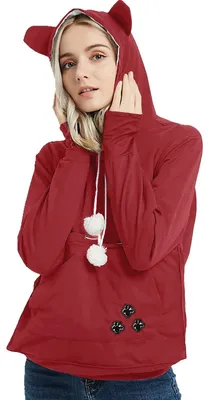 Produktbild von Elzusha – Kapuzenpullover mit Katzenbeutel für Damen und Haustiere