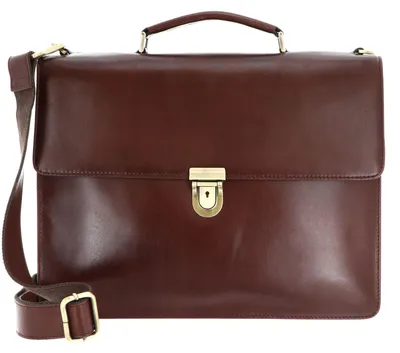 Productafbeelding van LEONHARD HEYDEN Leer aktetas business tas met laptopvak Cambridge Aktenmappe 2 Fächer 5251 Rotbraun donkerbruin