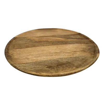 Produktbild von Holzteller Dekoteller rund hellbraun 37 cm Kerzenteller Mangoholz