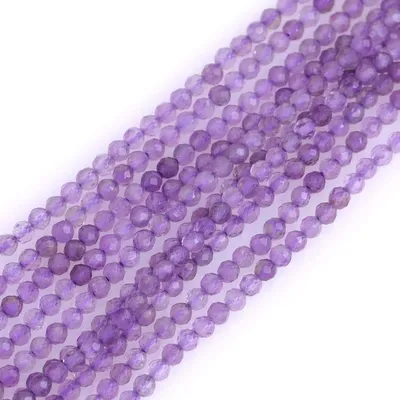 Produktbild von Kristallquarz Rocailles 2 mm Violett facettiert 38,1 cm Strang