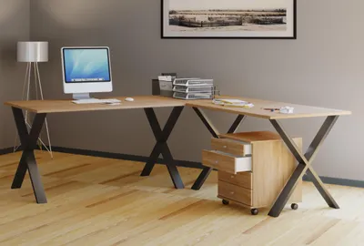 Produktbild von VCM VCM Holz Schreibtisch | Eckschreibtisch schlicht | 190x190 | L Form links oder rechts | Arbeitstisch Platte 80 cm tief | Computertisch Büromöbel - Lona X