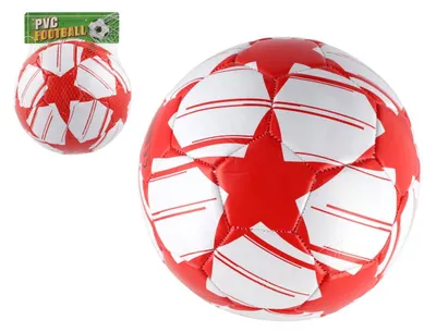 Obrázok produktu pre Futbalový lopta, nafukovaná, šitá, priemer 23 cm, červeno-biela, v sieťke