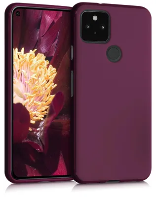 Produktbild von kwmobile Handyhülle für Google Pixel 5 Hülle - TPU Case - Kabelloses Laden - Schutzhülle Cover in Bordeaux Violett