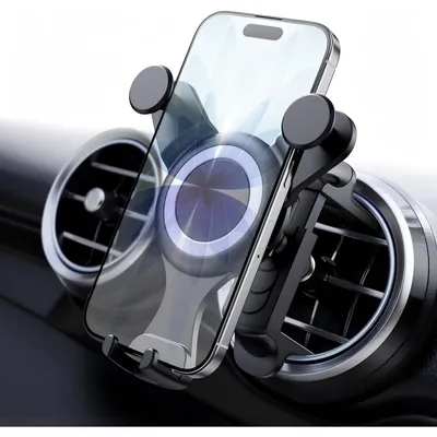 Immagine prodotto di Supporto per telefono da auto, compatibile con Mercedes Benz, per bocchette di ventilazione rotonde, rotazione a 360°, stabile, adatto per smartphone da 4,7 a 7,0 pollici