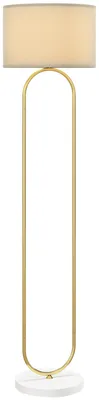 Immagine prodotto di Lampada da Terra Moderna Design ad Arco Ø38x156 cm in Metallo e Tessuto Oro