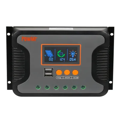 Produktbild von 30A Solar Power Controller PWM Batterieladeregler 12V-48V Lithium Batterie Solarladeregler mit Bulk/Boost/Float Charge LCD Display 12V/24V/36V/48V Automatische Erkennung Dual 5V USB Output Controller
