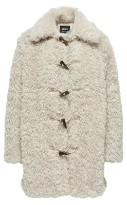 Productafbeelding van ALLEEN Damen ONLVIKI Imitatiefuudelhalsjas, model OTW, grijs, maat M