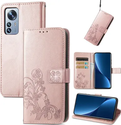 Produktbild von König Design Hülle kompatibel mit Xiaomi 12 Pro Kunstleder Handyhülle - Handy Case Rose Gold