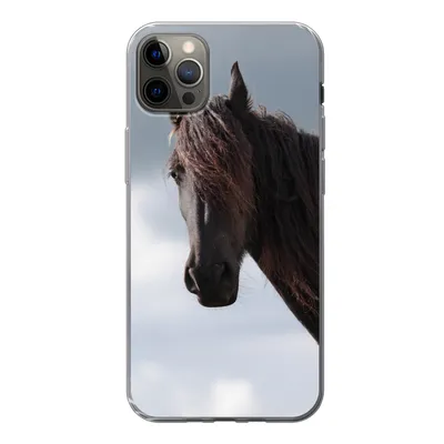 Produktbild von MuchoWow® Handyhülle Schutzhülle Hülle für iPhone 12 Pro Max Pferde - Himmel - Porträt Silikon Softcase Handy Hülle - Hartschale