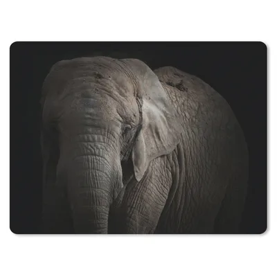 Produktbild von MuchoWow® Mauspad Mousepad Elefant - Porträt - Tiere - Schwarz 23x19 cm - Mousepads - Maus Mat - Pad - Mausunterlage - Schreibtischunterlage - Mauspad