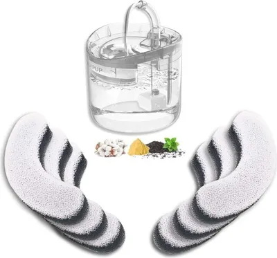 Produktbild von Automatischer 1,8-Liter-Katzenbrunnen für Katzen, Welpen und andere Haustiere mit 8 intelligenten Wassermodi, 1 Aktivkohlefilter und 1 leiser USB-Katzenbrunnenpumpe