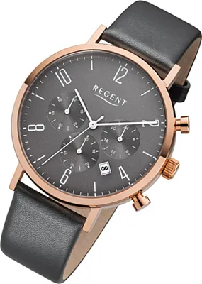 Produktbild von Regent Armbanduhr anthrazit grau F-1038 Herren Chronograph-Quarzuhr URF1038