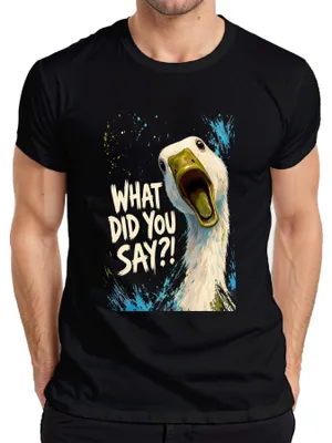 Immagine prodotto di Cosa hai detto?! T-shirt da uomo, nera, taglia XL, con scritta divertente e provocatoria