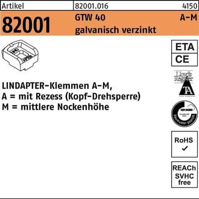 Produktbild von Klemmen R 82001 GTW 40 MM 20 / 10,0 galvanisch verzinkt