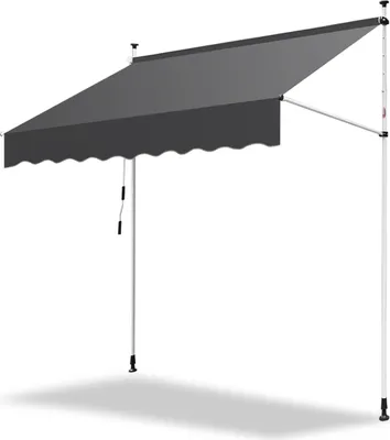 Obrázek produktu pro Clanmacy Klemmmarkise Markýza Balkon UV-odolná voděodolná Šedá 250 cm