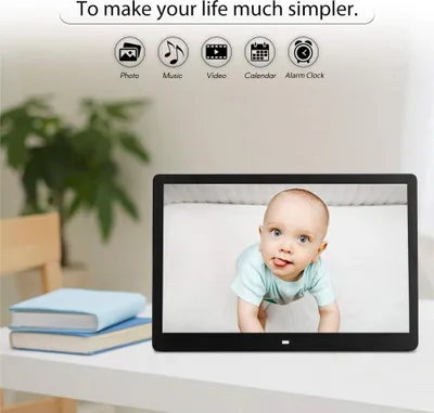Obrázok produktu pre Andoer 15,6 palca 1080P LED digitálny fotorámček s vysokým rozlíšením 1920*1080 reklamný stroj MP3 MP4 prehrávač filmov Elektronické hodiny/budík/kalendár s diaľkovým ovládaním Darček Darček